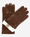 CR3302 (brown) - Men's Cadet Italian Rabbit Fur Gloves with Shorter Fingers - Leather Gloves Online - Luxury Leather Gloves - 1