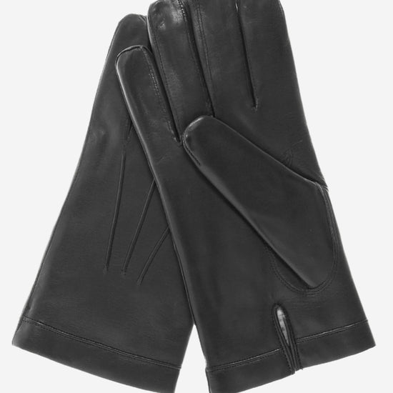CR3303 (black) - Men's Italian Rabbit Fur Gloves with Longer Fingers - Leather Gloves Online - Luxury Leather Gloves - 1