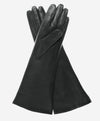 CR4001W6 (black) - Italian rabbit fur lined 6-button length leather gloves
