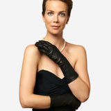 CR4001W6 (brown) - Italian Rabbit Fur Lined 6-Button Length Leather Gloves