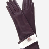 CR4001W6 (brown) - Italian Rabbit Fur Lined 6-Button Length Leather Gloves - Leather Gloves Online - Luxury Leather Gloves - 1