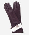 CR4001W6 (brown) - Italian Rabbit Fur Lined 6-Button Length Leather Gloves - Leather Gloves Online - Luxury Leather Gloves - 1