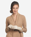 CR4405 (cream) - Women’s Italian Rex rabbit fur cuff winter leather gloves