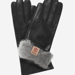 CR4606 (black) - Women's Italian Natural Rabbit Fur Gloves - Leather Gloves Online - Luxury Leather Gloves - 1