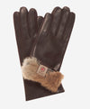 CR4606 (brown) - Women's Italian Natural Rabbit Fur Gloves - Leather Gloves Online - Luxury Leather Gloves - 1