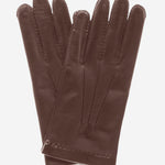 CS1003 (brown) - Men's Handsewn Italian Silk Lined Leather Gloves - Leather Gloves Online - Luxury Leather Gloves - 1