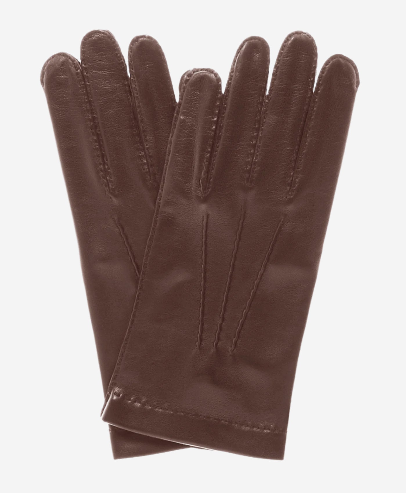 CS1003 (brown) - Men's Handsewn Italian Silk Lined Leather Gloves - Leather Gloves Online - Luxury Leather Gloves - 1