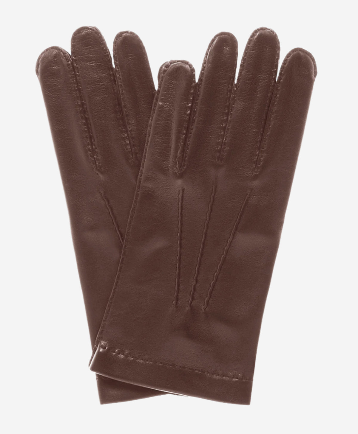 CS1003 (brown) - Men's Handsewn Italian Silk Lined Leather Gloves - Leather Gloves Online - Luxury Leather Gloves - 1