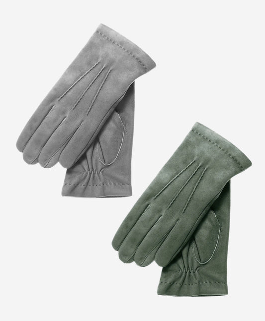 CS3117 (slate) - Men’s Italian silk lined suede formal and dress leather gloves