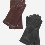CS3550 (brown) - Men's Italian Silk Lined Lambskin Leather Gloves