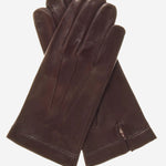 CS3550 (brown) - Men's Italian Silk Lined Lambskin Leather Gloves - Leather Gloves Online - Luxury Leather Gloves - 2