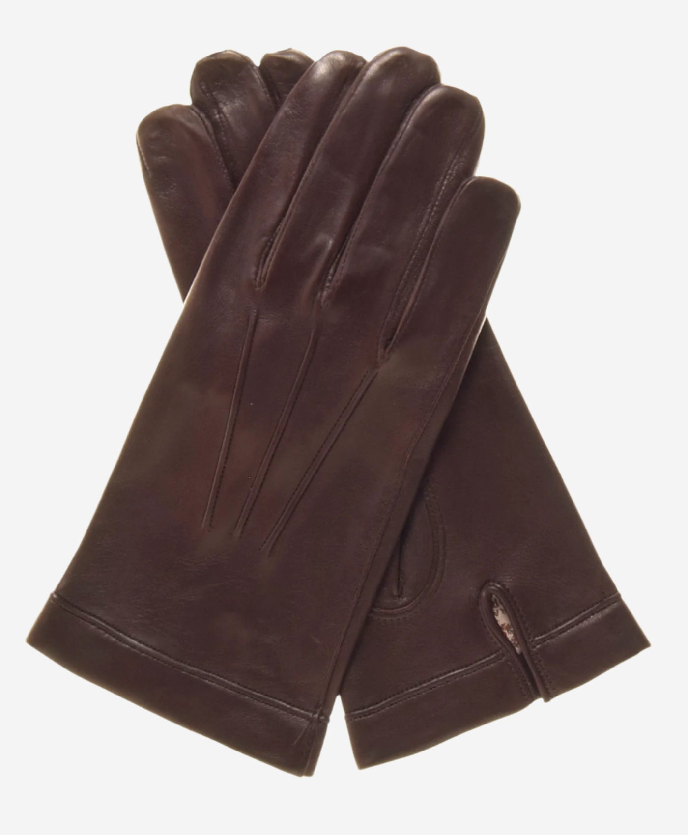 CS3550 (brown) - Men's Italian Silk Lined Lambskin Leather Gloves - Leather Gloves Online - Luxury Leather Gloves - 2