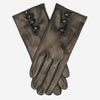 CS4070 (black) - Women's Italian Silk Lined Lambskin Leather Gloves with Buttons - Leather Gloves Online - Luxury Leather Gloves - 1