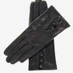 CS4070 (black) - Women's Italian Silk Lined Lambskin Leather Gloves with Buttons - Leather Gloves Online - Luxury Leather Gloves - 2