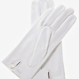 CS4101 (white) - Italian Silk Lined White Leather Wedding Gloves
