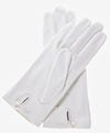 CS4101 (white) - Italian Silk Lined White Leather Wedding Gloves