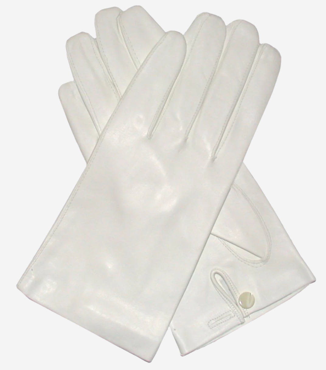 CS4101 (white) - Italian Silk Lined White Leather Wedding Gloves - Leather Gloves Online - Luxury Leather Gloves - 1