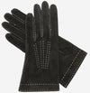 CS4104 (black) - Women's Italian Silk Lined Handsewn Leather Gloves with Contrast Stitching - Leather Gloves Online - Luxury Leather Gloves - 2