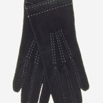 CS4104 (black) - Women's Italian Silk Lined Handsewn Leather Gloves with Contrast Stitching - Leather Gloves Online - Luxury Leather Gloves - 3