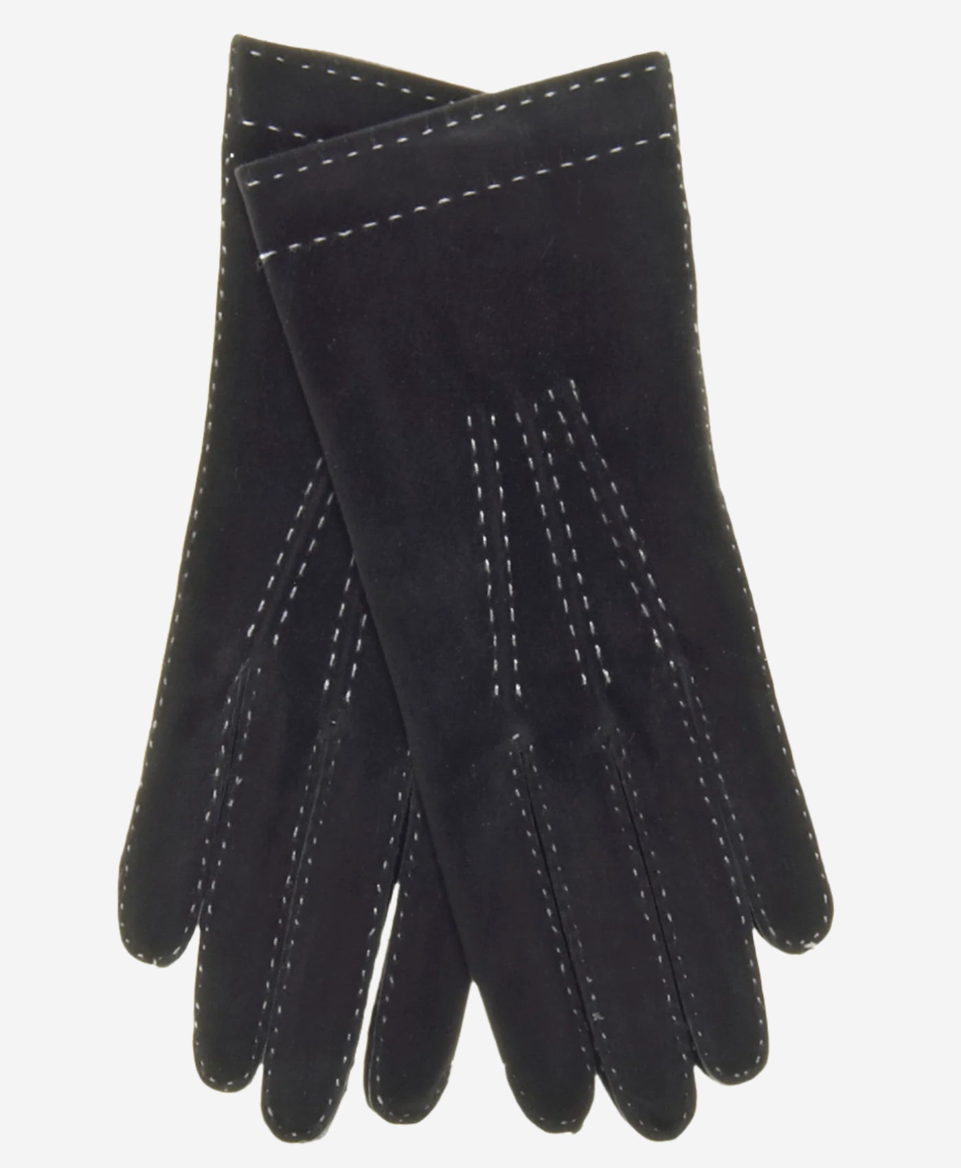 CS4104 (black) - Women's Italian Silk Lined Handsewn Leather Gloves with Contrast Stitching - Leather Gloves Online - Luxury Leather Gloves - 3