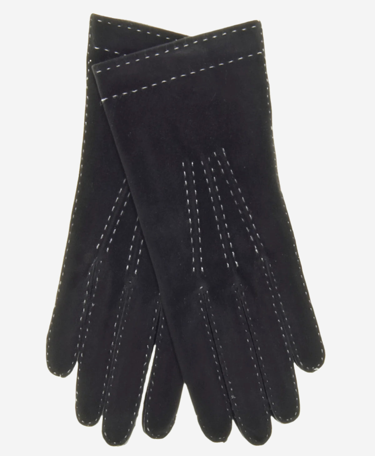 CS4104 (black) - Women's Italian Silk Lined Handsewn Leather Gloves with Contrast Stitching - Leather Gloves Online - Luxury Leather Gloves - 3
