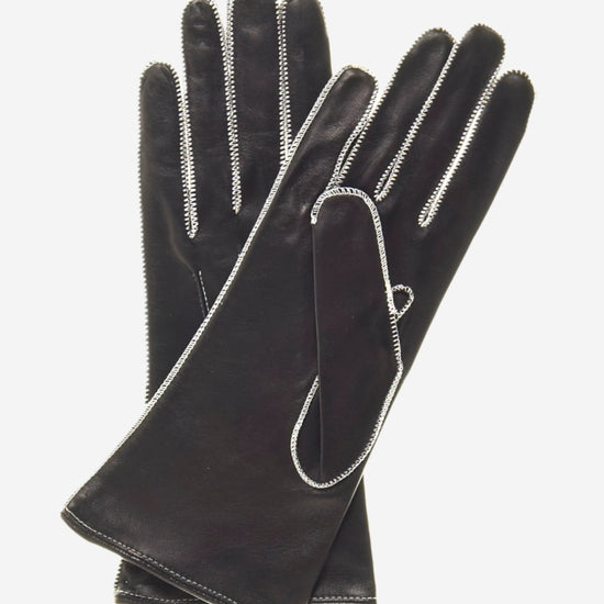 CS4175 (black/white) - Leather Gloves Online - Luxury Leather Gloves - 1