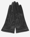 CS4204 (black) - Women's Italian Silk Lined Leather Gloves with Contrast Decorative Stitching - Leather Gloves Online - Luxury Leather Gloves - 2