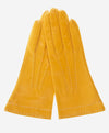 CS4204 (mustard) - Women's Italian Silk Lined Leather Gloves with Contrast Decorative Stitching - Leather Gloves Online - Luxury Leather Gloves - 2
