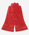 CS4204 (red) - Women's Italian Silk Lined Leather Gloves with Contrast Decorative Stitching - Leather Gloves Online - Luxury Leather Gloves - 2