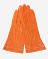 CS4204 (rust) - Women's Italian Silk Lined Leather Gloves with Contrast Decorative Stitching - Leather Gloves Online - Luxury Leather Gloves - 2