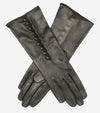 CS4255 (black) - Italian Silk Lined Gloves with Buttons - Leather Gloves Online - Luxury Leather Gloves - 1
