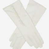 CS4255 (white) - Italian Silk Lined Gloves with Buttons - Leather Gloves Online - Luxury Leather Gloves - 1