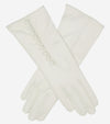 CS4255 (white) - Italian Silk Lined Gloves with Buttons - Leather Gloves Online - Luxury Leather Gloves - 1