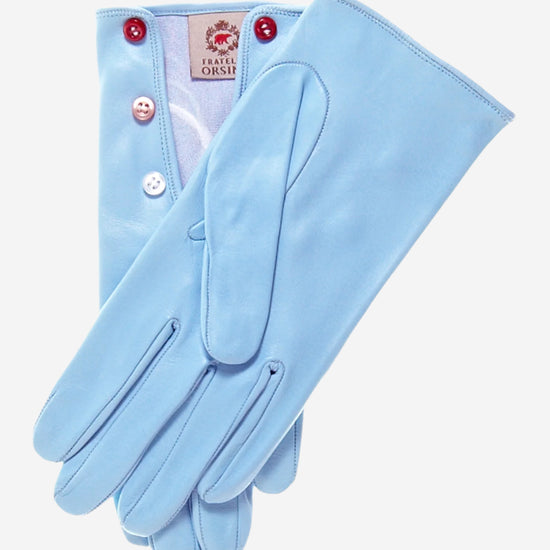 CS4312 (harbor) - Women's Italian Silk Lined Gloves with Buttons - Leather Gloves Online - Luxury Leather Gloves - 1