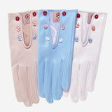 CS4312 (cream) - Women's Italian Silk Lined Gloves with Buttons