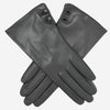 CS4345 (black) - Women's Italian Silk Lined Leather Gloves with 2 Buttons - Leather Gloves Online - Luxury Leather Gloves - 1