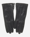CS4345 (black) - Women's Italian Silk Lined Leather Gloves with 2 Buttons - Leather Gloves Online - Luxury Leather Gloves - 2