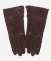 CS4345 (brown) - Women's Italian Silk Lined Leather Gloves with 2 Buttons - Leather Gloves Online - Luxury Leather Gloves - 2
