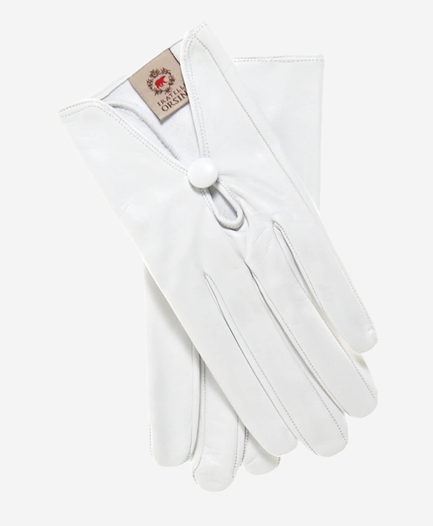 CS4362 (ivory) - Women's Italian Silk Lined Gloves with Center Button - Leather Gloves Online - Luxury Leather Gloves - 1