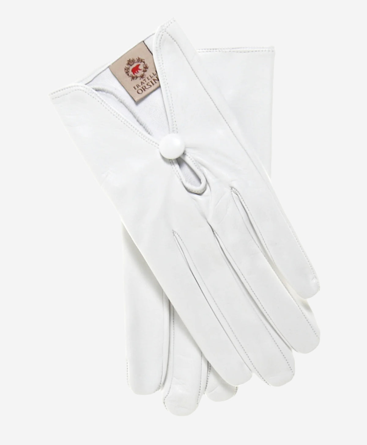 CS4362 (ivory) - Women's Italian Silk Lined Gloves with Center Button - Leather Gloves Online - Luxury Leather Gloves - 1
