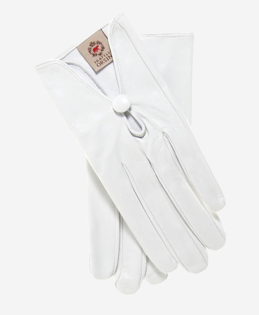 CS4362 (ivory) - Women's Italian Silk Lined Gloves with Center Button - Leather Gloves Online - Luxury Leather Gloves - 1