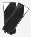 CS4414 (black/white) - Women's Italian Color Blocking Silk Lined Leather Gloves - Leather Gloves Online - Luxury Leather Gloves - 1