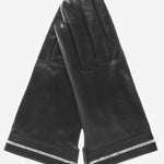 CS4461 (black) - Women's Italian Silk Lined Leather Gloves  with Swarovski Crystal Trim- Leather Gloves Online - Luxury Leather Gloves - 3