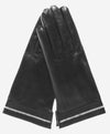 CS4461 (black) - Women's Italian Silk Lined Leather Gloves  with Swarovski Crystal Trim- Leather Gloves Online - Luxury Leather Gloves - 3