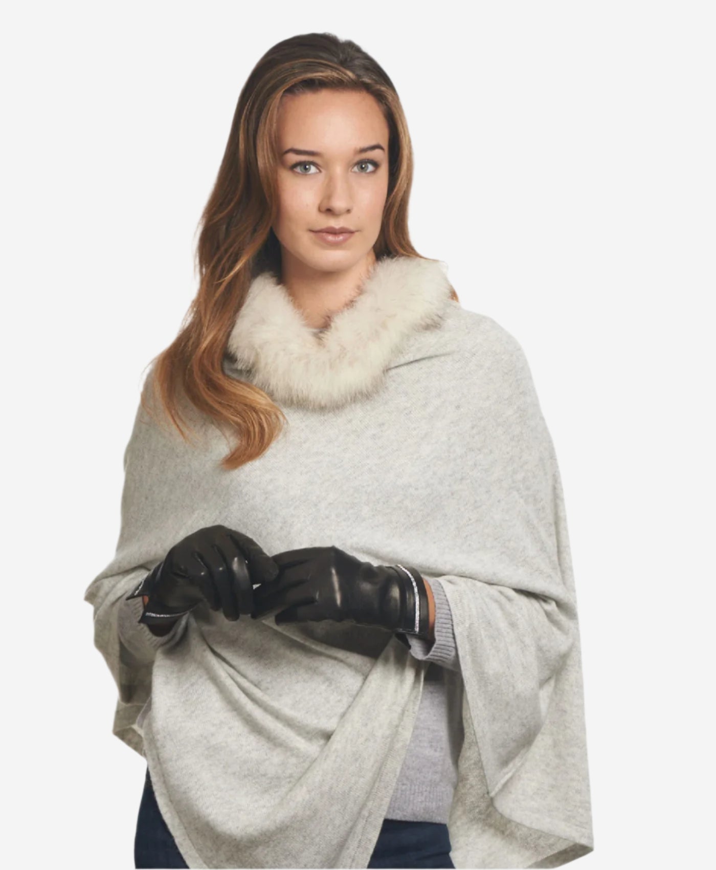 CS4461 (black) - Women's Italian Silk Lined Leather Gloves  with Swarovski Crystal Trim- Leather Gloves Online - Luxury Leather Gloves - 5