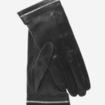 CS4461 (black) - Women's Italian Silk Lined Leather Gloves  with Swarovski Crystal Trim- Leather Gloves Online - Luxury Leather Gloves - 2