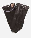 CS4622 (black) - Women's Italian Silk Lined Leather Gloves with Swarovski Crystal Trim