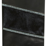 CS4628 (black) - Women's Italian Leather Gloves with Italian Silk lining and Swarovski Crystal Trim