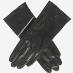 CS4628 (black) - Women's Italian Leather Gloves with Italian Silk lining and Swarovski Crystal Trim- Leather Gloves Online - Luxury Leather Gloves - 2