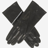 CS4628 (black) - Women's Italian Leather Gloves with Italian Silk lining and Swarovski Crystal Trim- Leather Gloves Online - Luxury Leather Gloves - 2